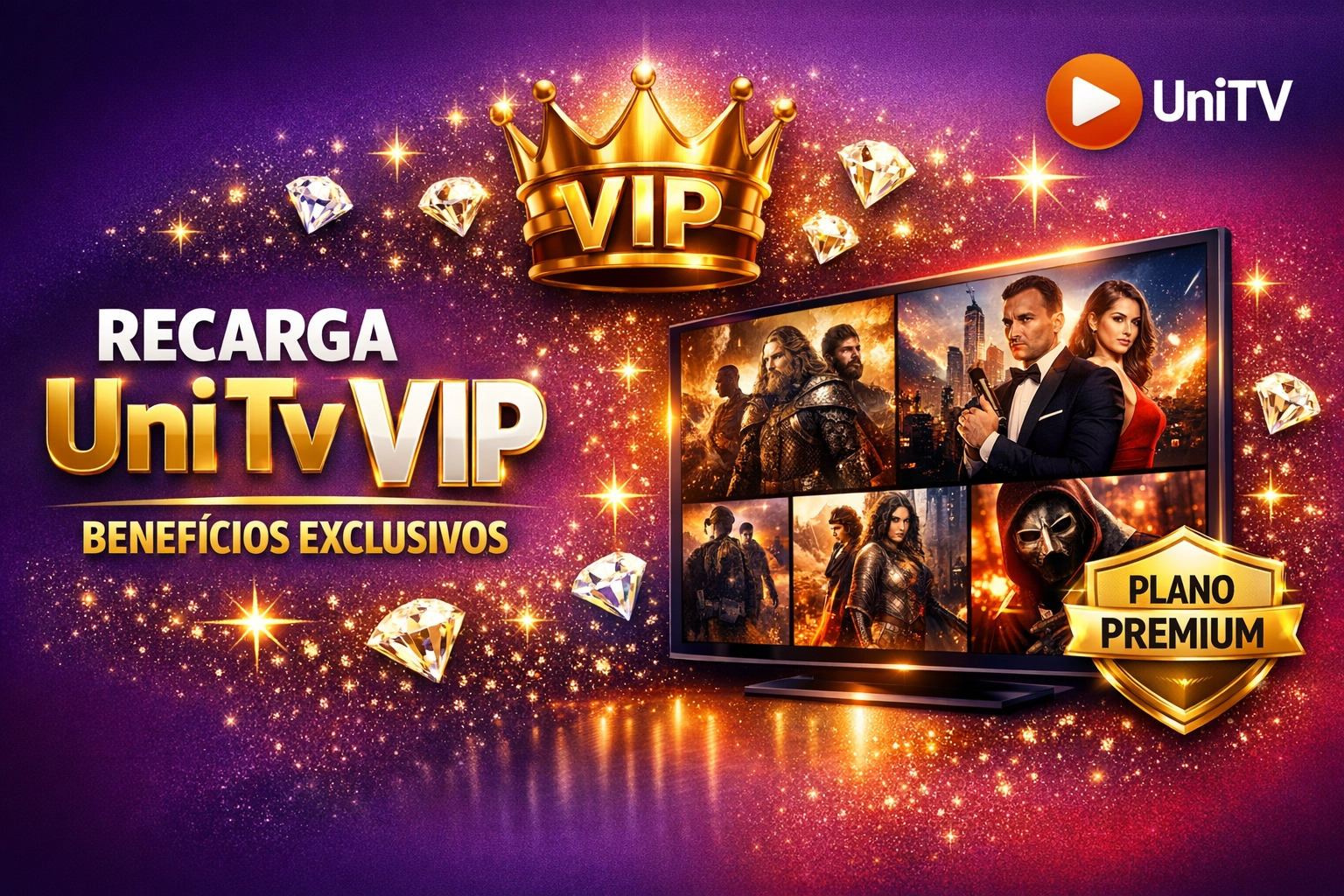 Recarga UniTV VIP para assistir futebol ao vivo
